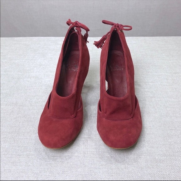 JEFFREY CAMPBELL Mabel Red Suede Booties 10 - Picture 2 of 7